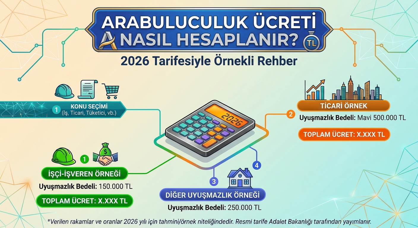 Arabuluculuk Ücreti Nasıl Hesaplanır? 2026 Tarifesiyle Örnekli Rehber